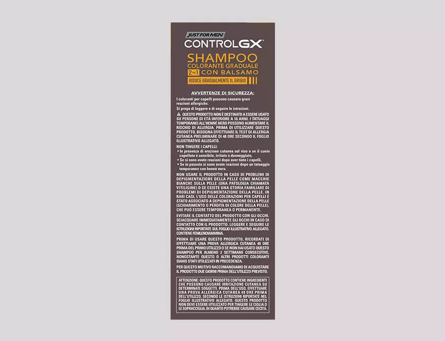 Shampoo Colorante Uomo 2-In-1 Con Balsamo Just For Men Control GX 118ml