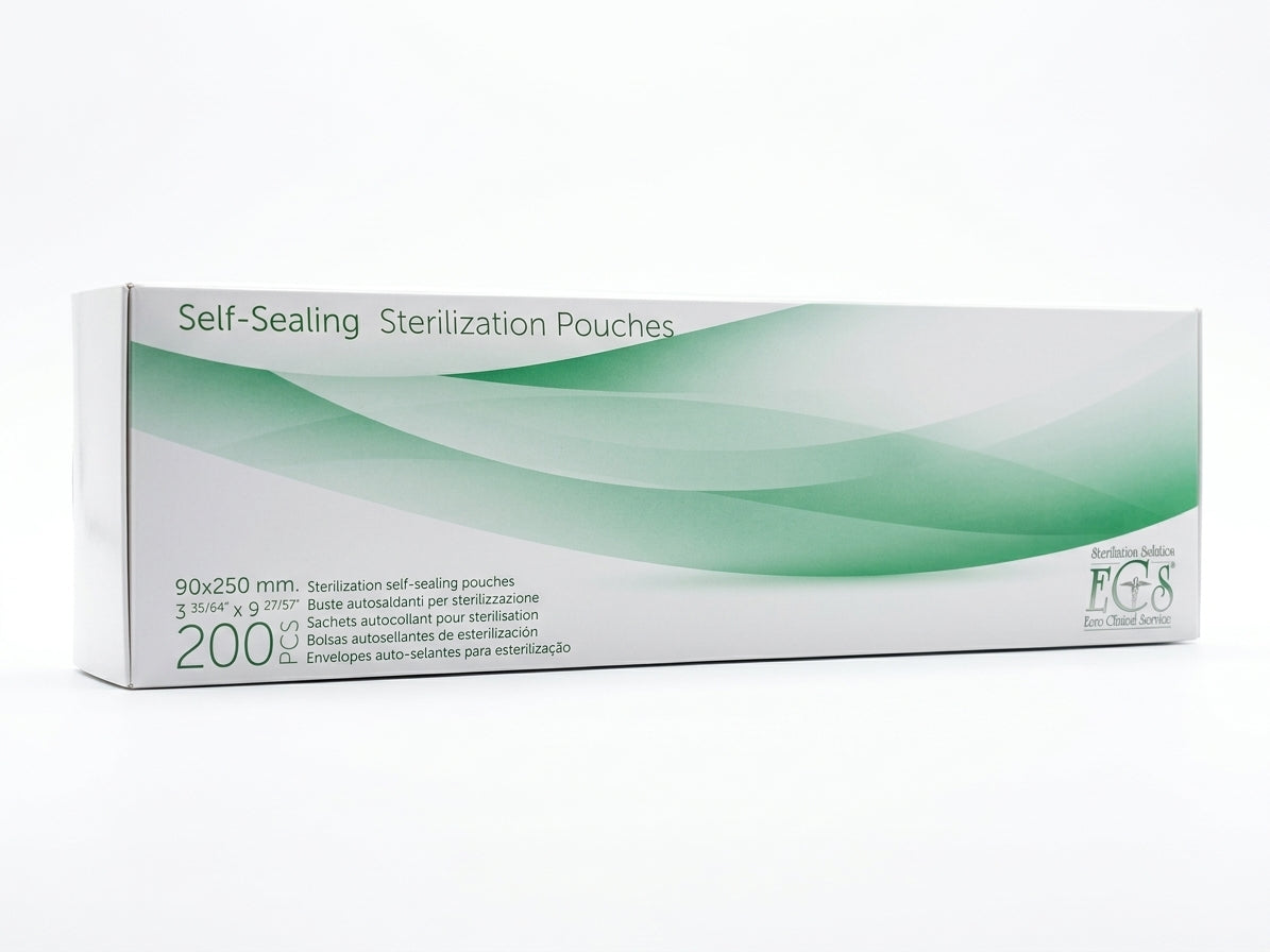 Buste Autosaldanti per Sterilizzazione 90x250 mm - 200 Pezzi ECS Euro Clinical Service