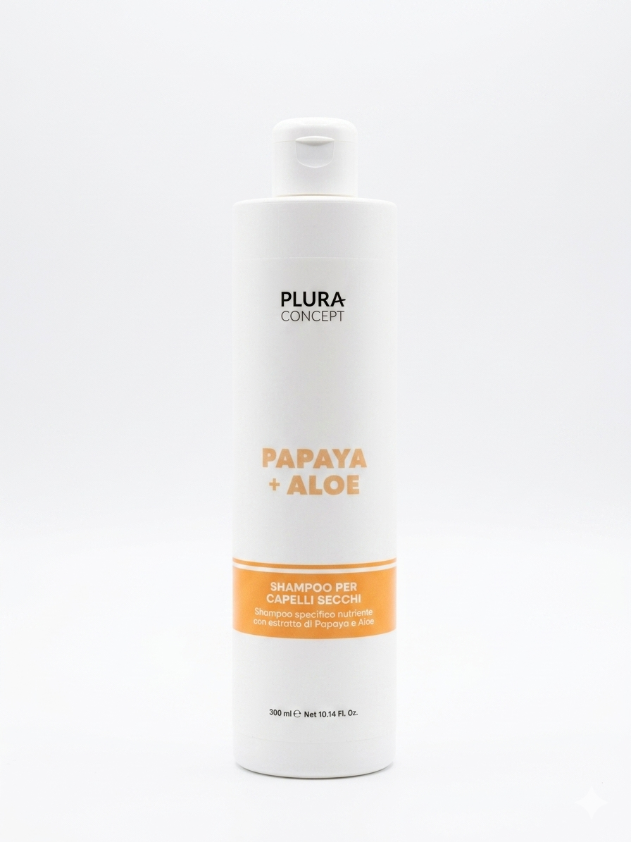 Shampoo per Capelli Secchi – Papaya e Aloe Plura concept 300ml