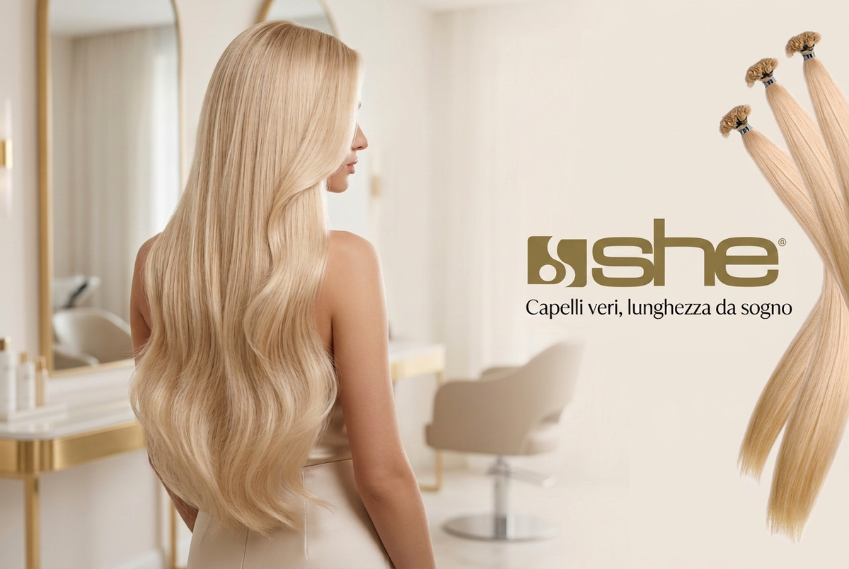 Slide Extension SHE con logo ufficiale e ciocche alla cheratina