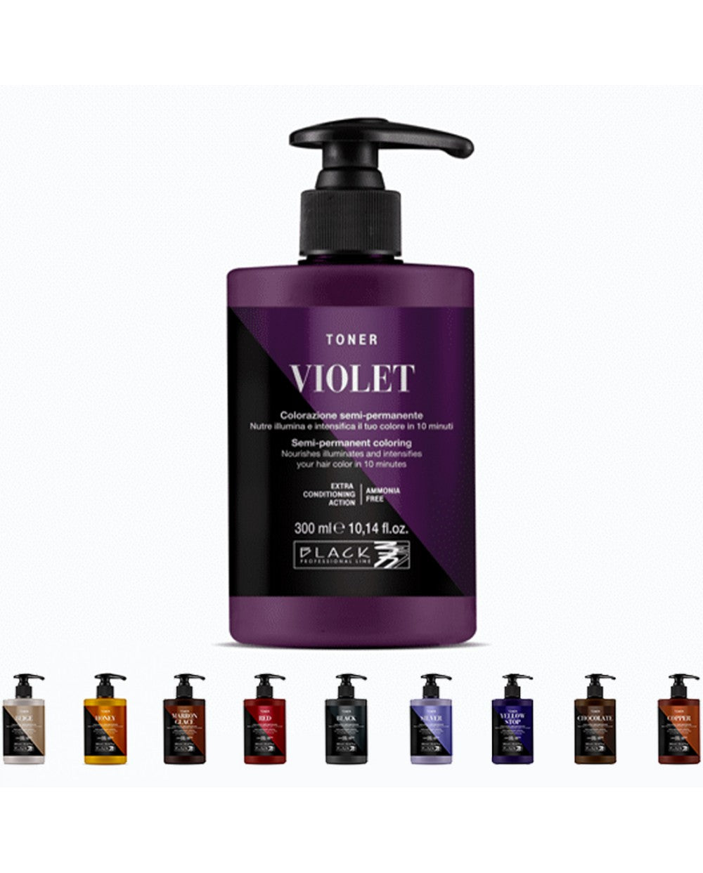 Colorazione semi-permanente tonalizzante Black 300ml - Color+ srl