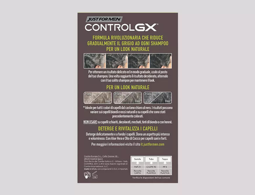 Shampoo Colorante Uomo Just For Men Control GX 118ml