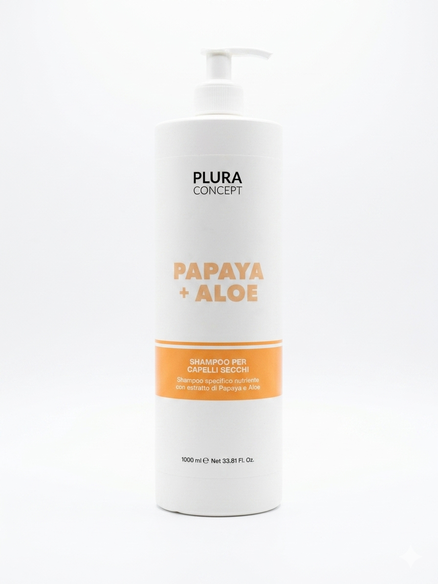 Shampoo per Capelli Secchi  – Papaya e Aloe Plura concept 1000ml